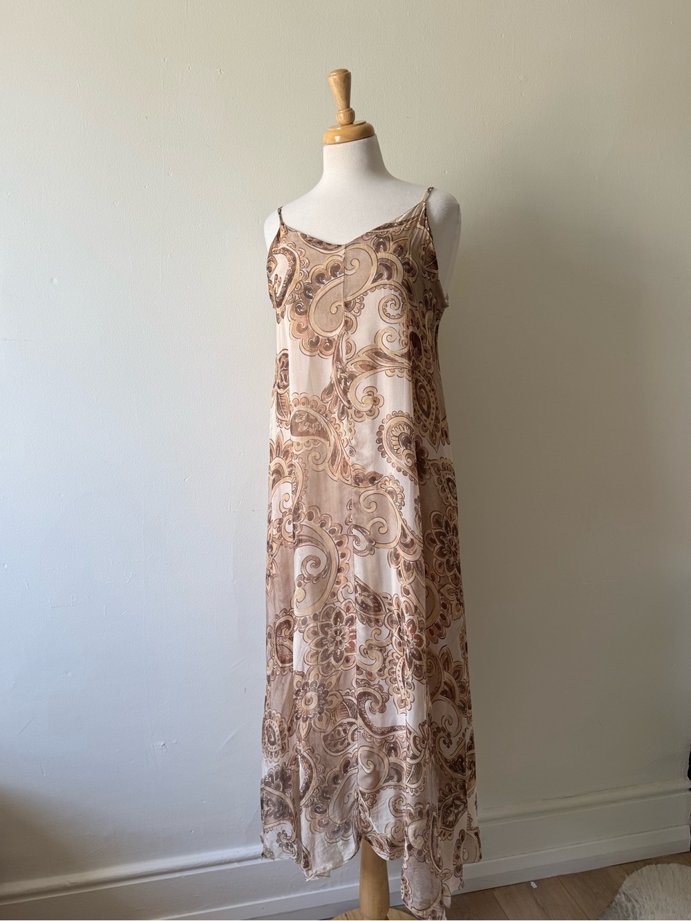 Rosemarine Made in Italy Silk Blend Paisley Slip Dress M